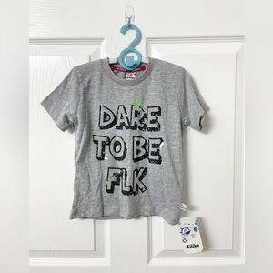 Mini Filika Club Boys Outfit Set – “Dare to Be FLK” T-Shirt & Shorts, Size 4Y